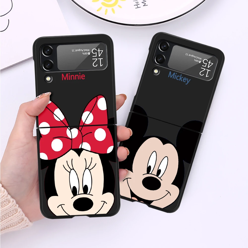 

Disney Mickey Minnie Mouse Case for Samsung Galaxy Z Flip 4 ZFlip3 Z Flip 3 5G Funda Flip3 zflip Flip4 Black Hard PC Coque