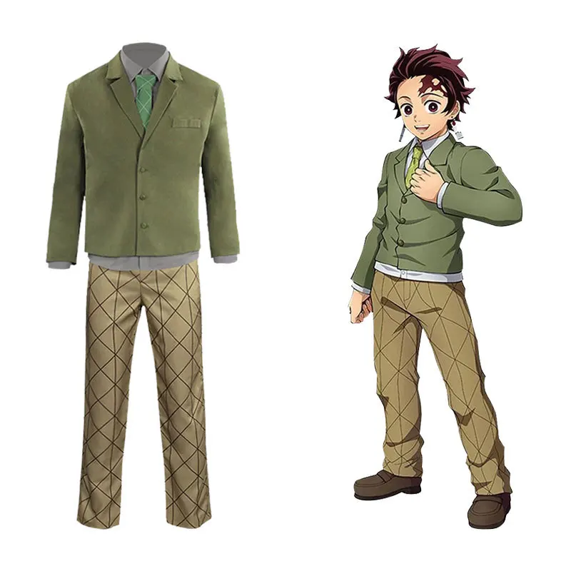 

Аниме рассекающий демонов Косплей камадо танджиро обычная одежда полный комплект ролевой игры для косплея женская повседневная одежда для косплея