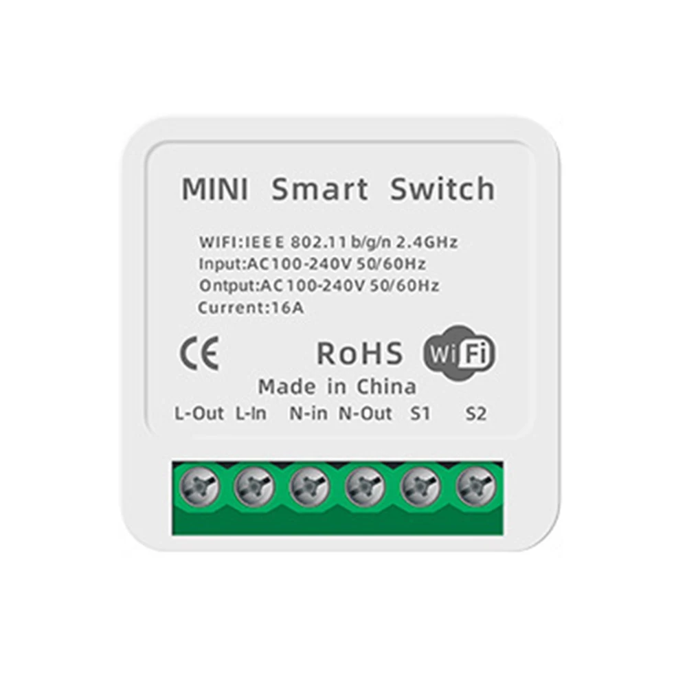 

Tuya Mini DIY WiFi Smart Switch for Amazon Alexa LED Light Control Module Relay Smart Life App Voice Control