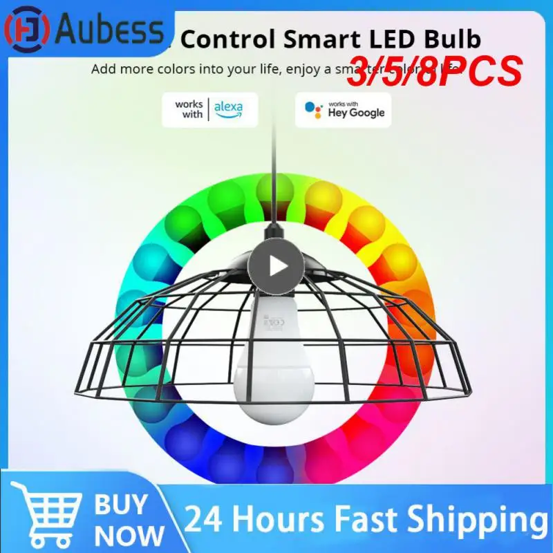 

3/5/8PCS Portable Wifi Smart Bulb Wifi Control From Anywhere E27 Rgbcct Smart Bulb Group Control