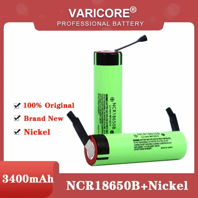 Baterias Recarregáveis Originais Novas Quentes da Folha de Níquel da Soldadura da Bateria do Lítio Ncr18650b 3.7 v 3400mah 18650