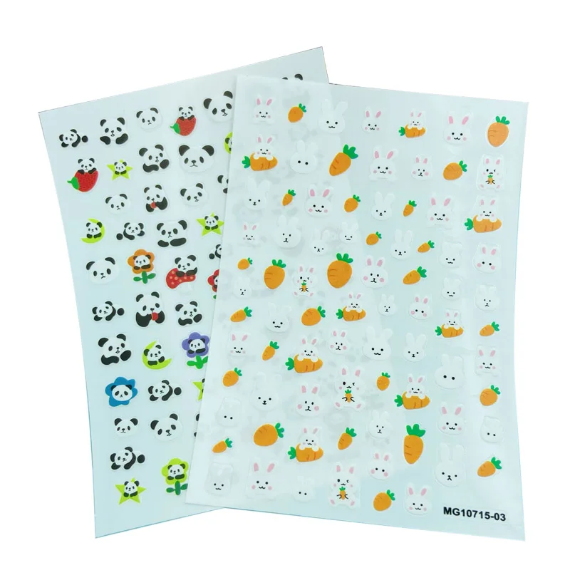 Наклейки для ногтей в японском стиле стикеры сделай сам панды зайчика и моркови