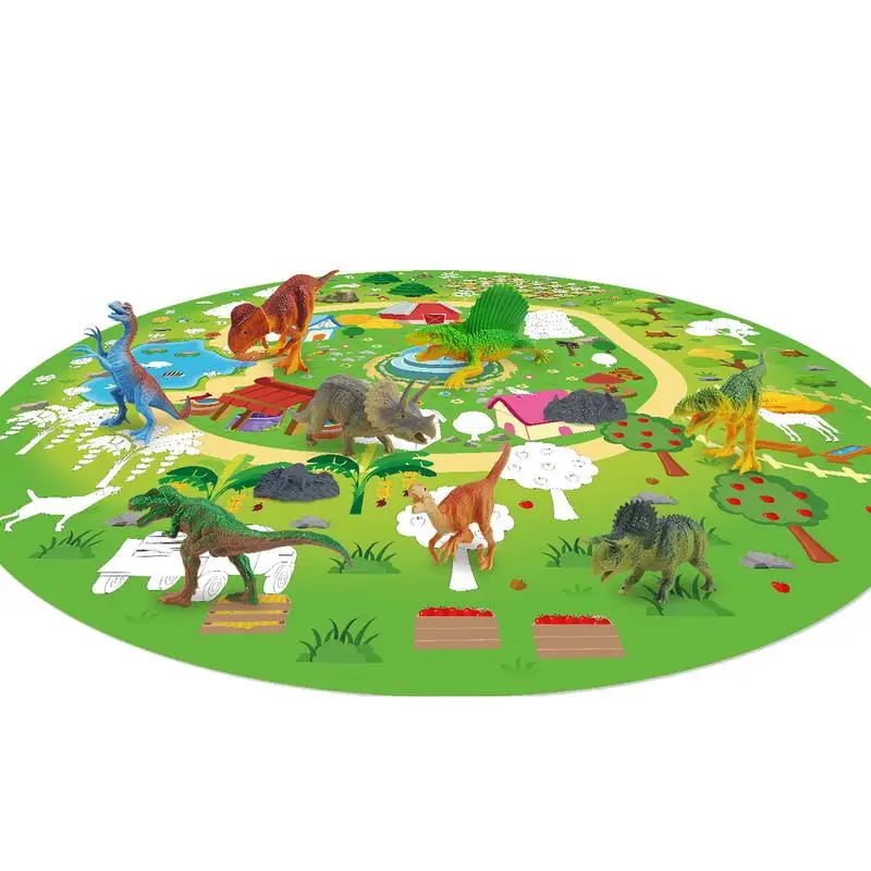 

Dinosaur Toy Set Realistic Dinosaur Figures Playset With Activity Play Mat Educational Dinosaur Play Set To Create A Dino World