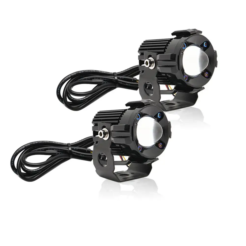 

1 Pair Aluminum Motorcycle Headlights Waterproof High-brightness External Lenses Spotlights