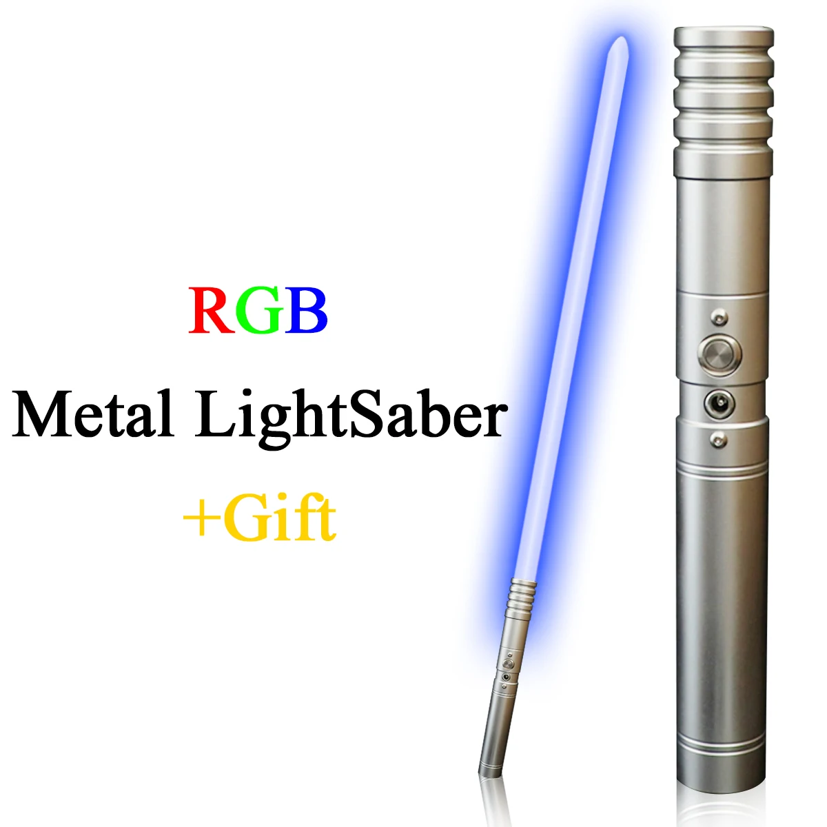 

Лазерный меч с металлической ручкой, меняющий цвет