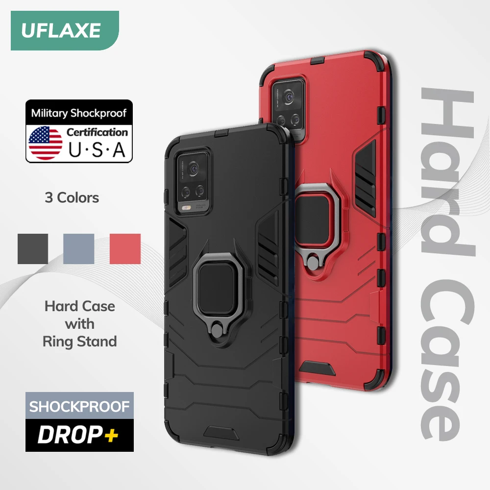 UFLAXE Original Shockproof Case for Vivo V20 / V20 Pro / V20 SE Back Cover Hard Casing with Ring Stand