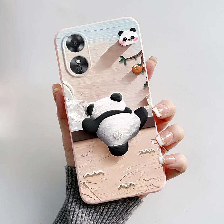 Чехол для Oppo A17 чехол CPH2477 Panda Мягкая силиконовая задняя крышка A17K OppoA17 A 17 K