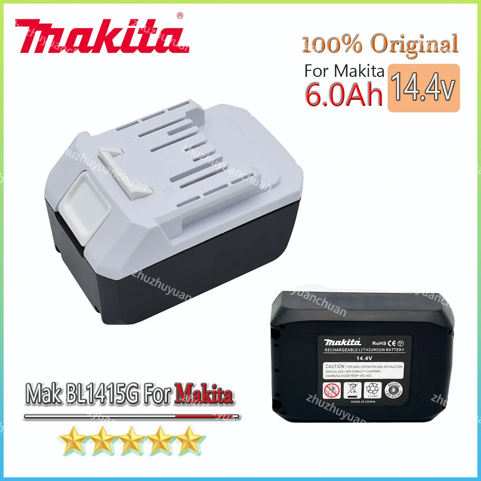 

14.4V 6.0AH Makita Rechargeable Li-Ion Battery For Makita Mak BL1415G BL1413G BL1460G DC18WA UH480D UH520D UM165D UR140D DMR106
