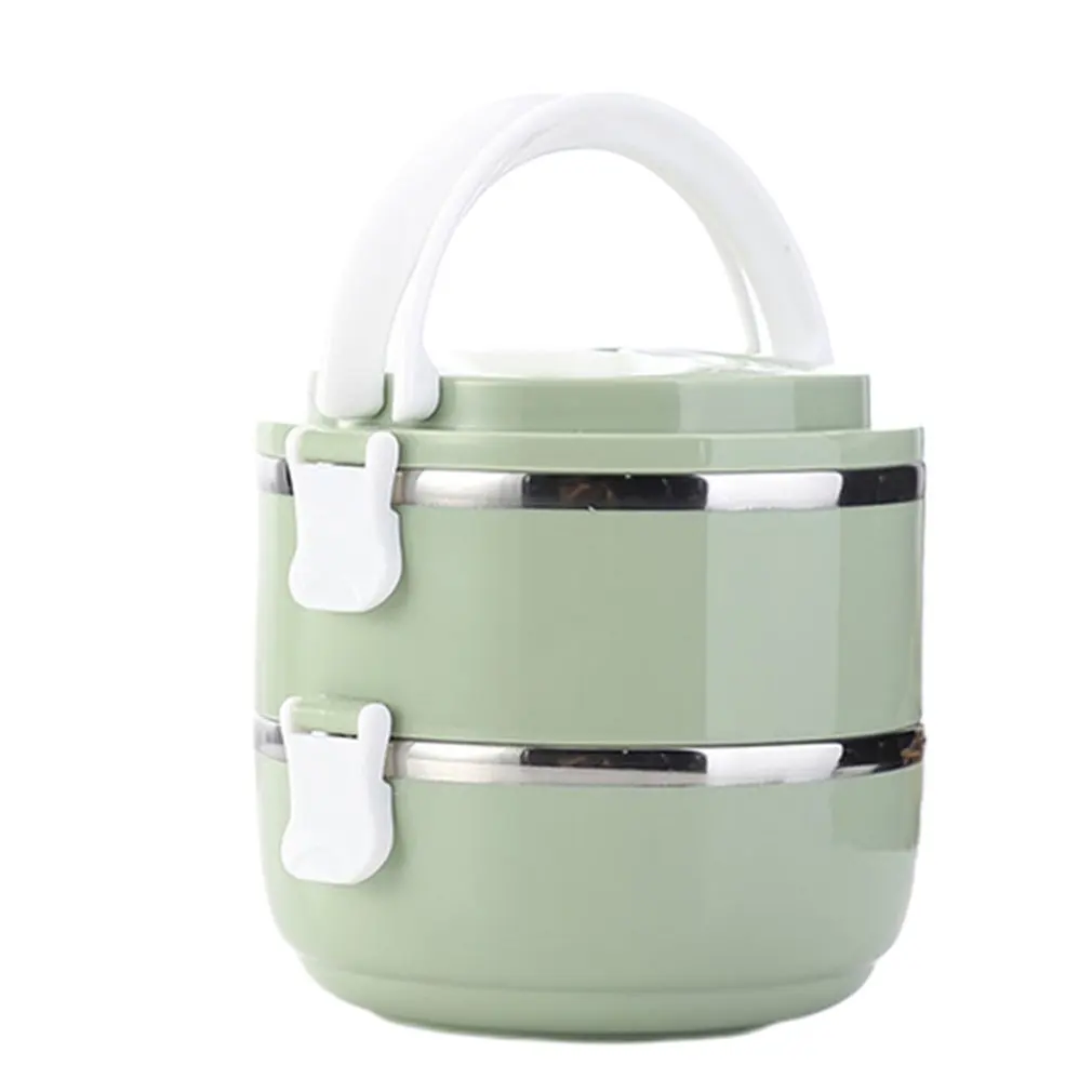 

Изолированный контейнер для еды, Штабелируемый Ланч-бокс из нержавеющей стали, двухслойный детский Ланч-бокс портативная коробка для бенто