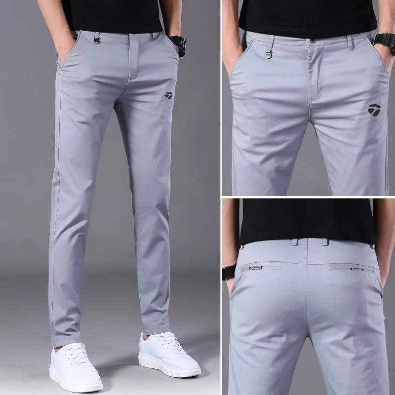 Golf Pants for Men Summer 2023 New Men's Elastic Cotton Loose Straight Golf Pants Business Leisure Long Golf Best Men's Pants