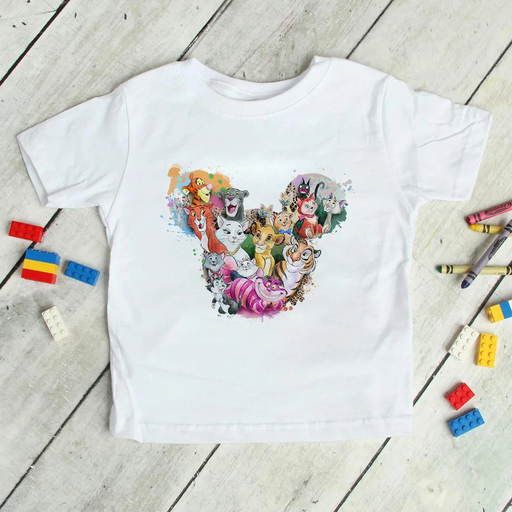 

Disney Animal Pirnt Kids T-Shirts Comfy Dropship Exquisite Hot Selling Mickey Mouse Head Graphic Child T Shirts 3-8T Top Tee
