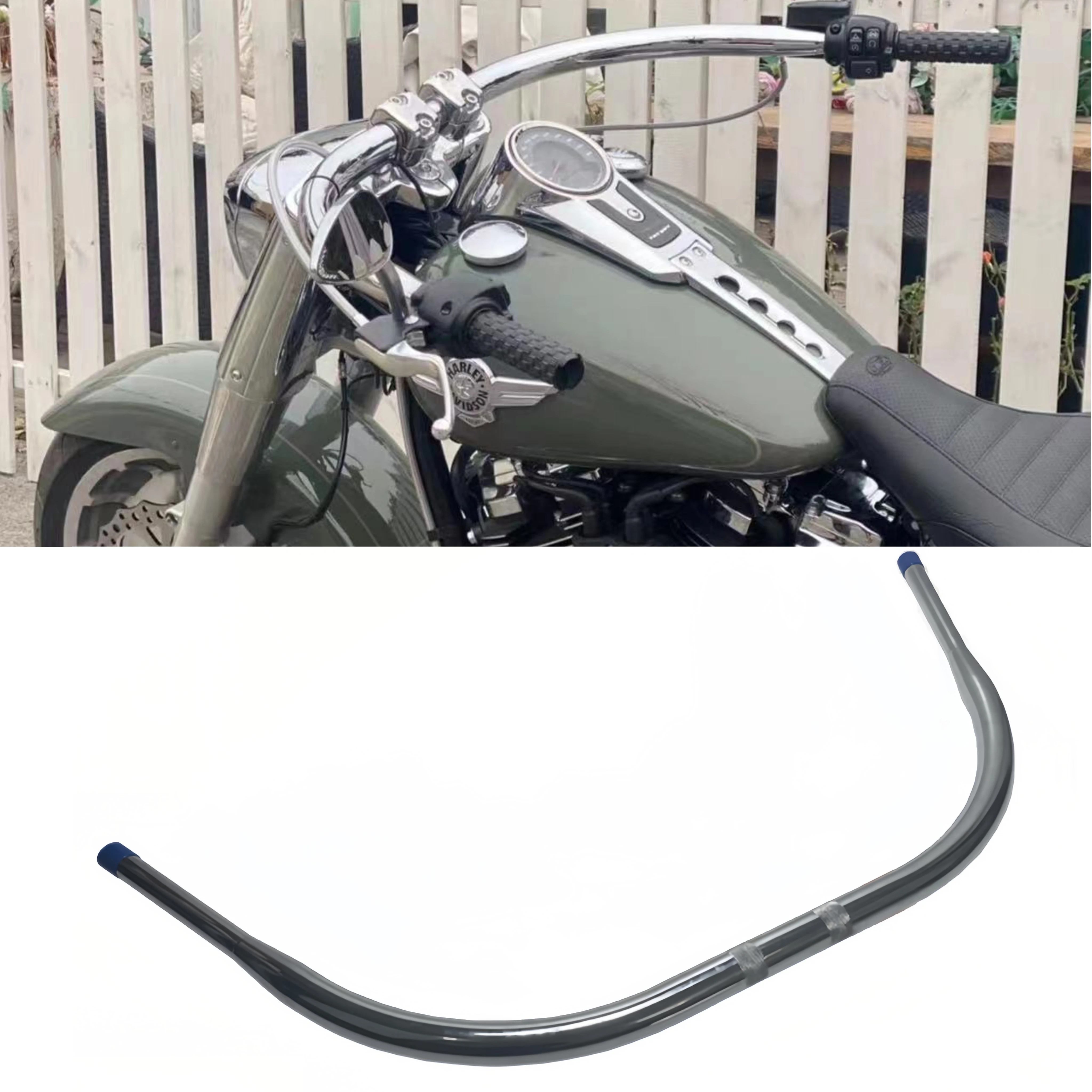 

Motorcycle Beach Handlebar 1-1/2" For Harley Dyna Soft Tail Fat Boy Bobber Breakout Road King Deluxe Customizable Accessories