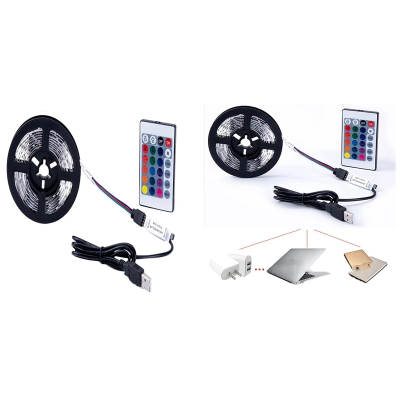 

LED Light Is Not Waterproof 2835 RGB 24 Button Remote Control 5V Flexible Light With Bedroom Decoration Light