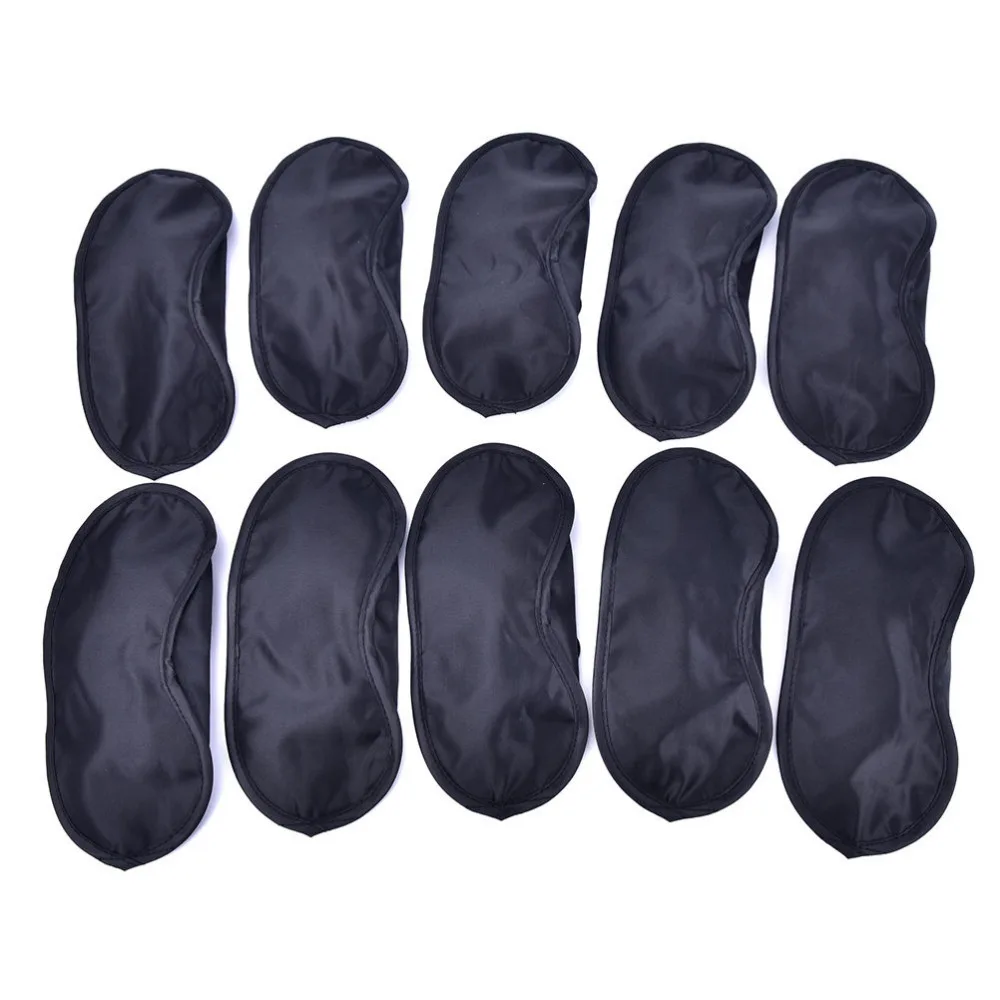 

10pcs/lot Soft Eye Mask Shade Cover Travel Rest Eye Sleeping Mask Satin Blindfold Soft Eye Shade Nap Cover Blindfold Sleeping