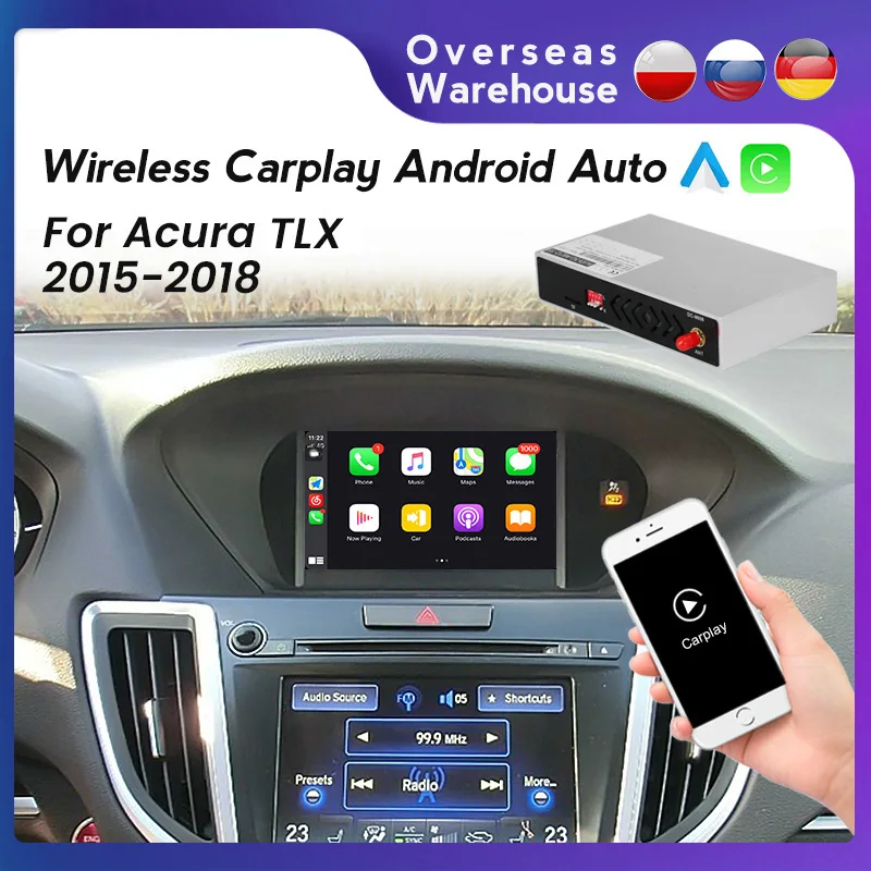 

Fellostar Автомобильная интерфейсная коробка, беспроводная Apple CarPlay Android, Автомобильная Мультимедийная система для Acura TLX 2015-2018, поддержка mirror link ...