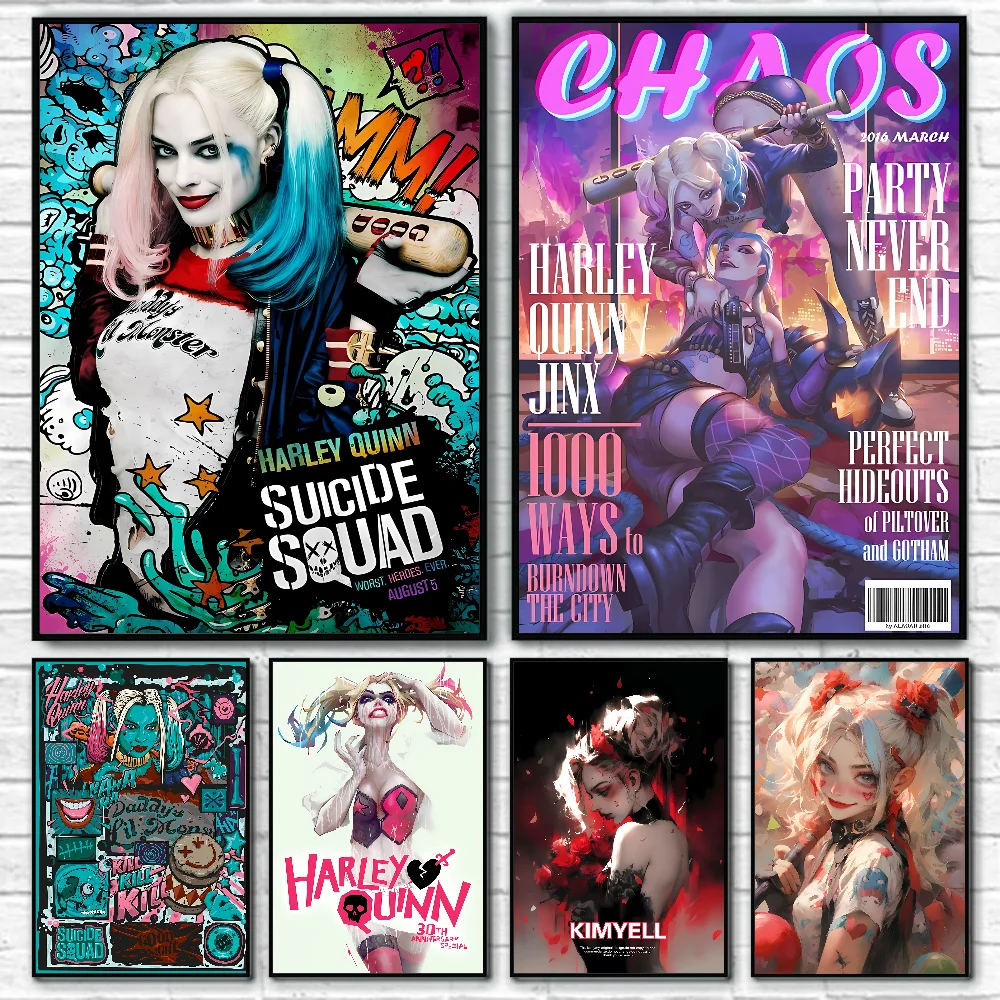 J-Joker H-Harley Quinn плакат наклейки художественные настенные фрески Декор игровой