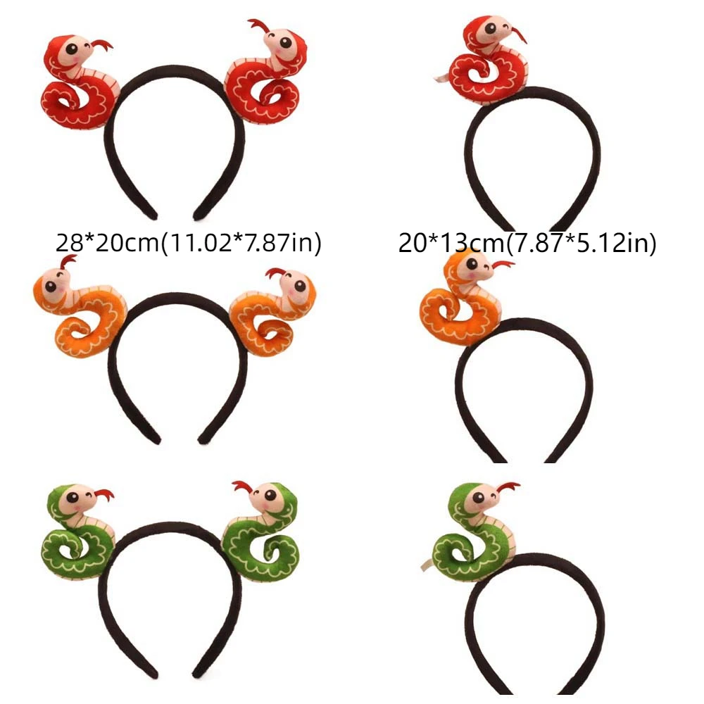Забавная плюшевая повязка на голову со змеей для мытья лица головной убор в