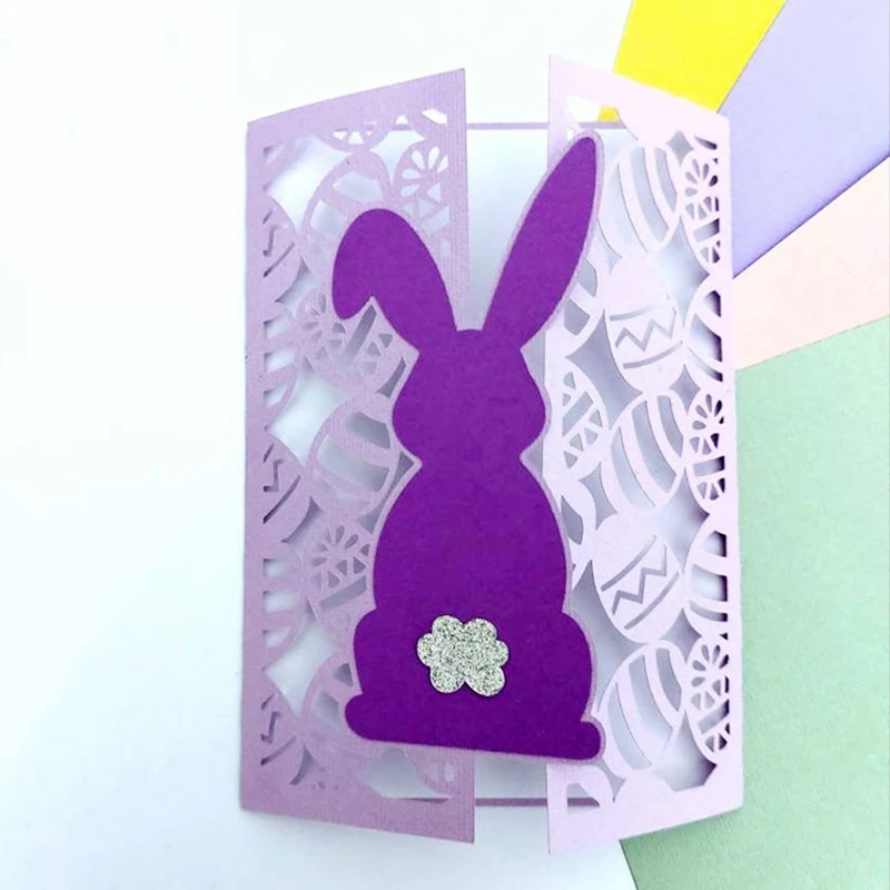 

Easter Bunny Invitation Metal Cutting Dies Stencil DIY Scrapbooking Album Paper