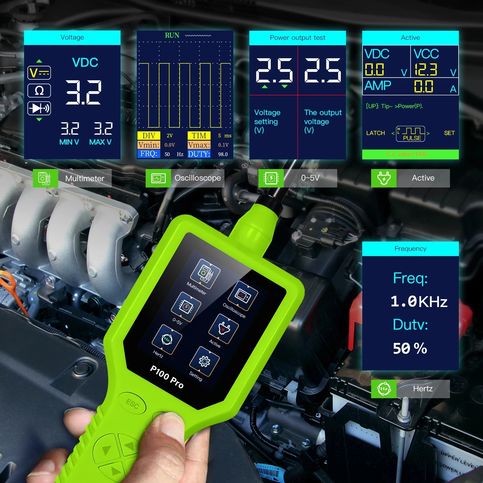 Осциллограф JDiag Power Pro P100 JDIAG функциональный многоязычный осциллограф для