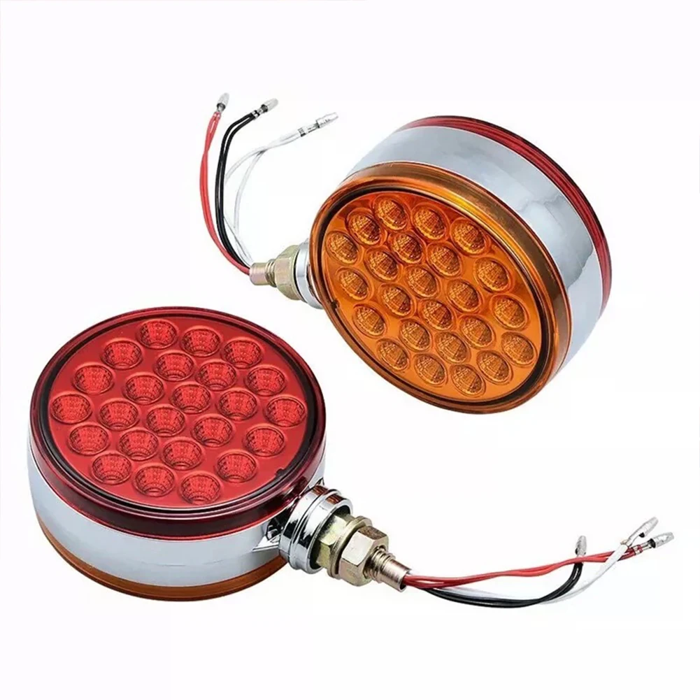 

Двухсторонний светодиодный габаритный фонарь 12 В, 24 В, 48 светодисветодиодный, желтый сигнальный фонарь, красный стоп-сигнал, стоп-сигнал для...