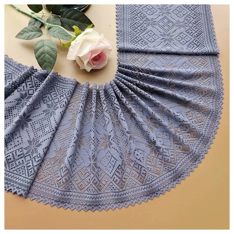 

Black Gray Elastic Lace Trims 5 Meters Stretch Lace Fabric Ribbon Bra Underwear Dress Clothing Sewing Material 9" Wide M34F106