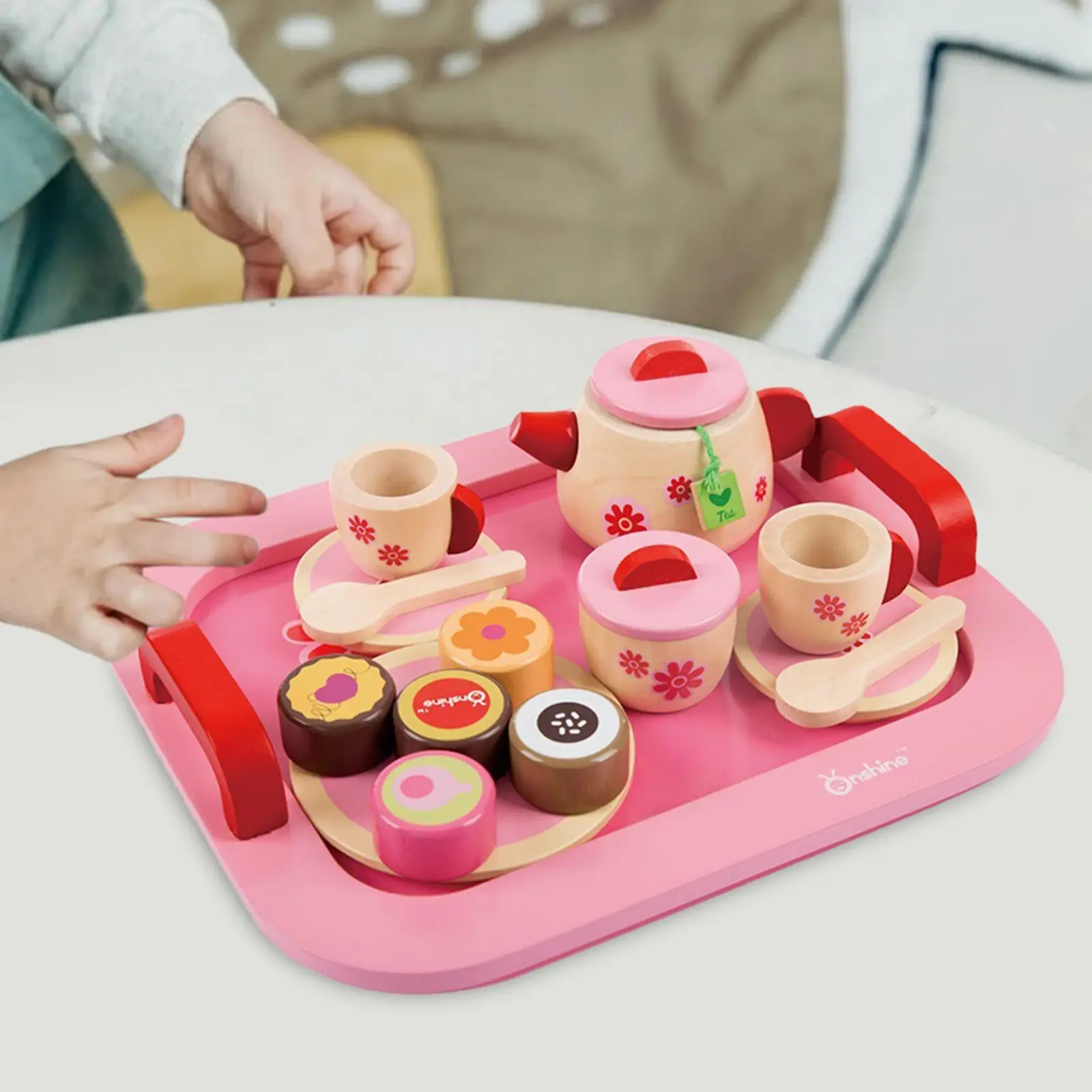 

Wooden Pretend Play Tea Party Set Simulation Teacup Toy for Little Girls