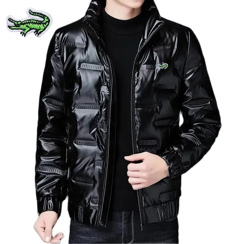 

Men's High-end Embroidery Brand Down Cotton Jacket, New Autumn and Winter Thickened Glossy Warm Casual Outdoor Sports Jacket