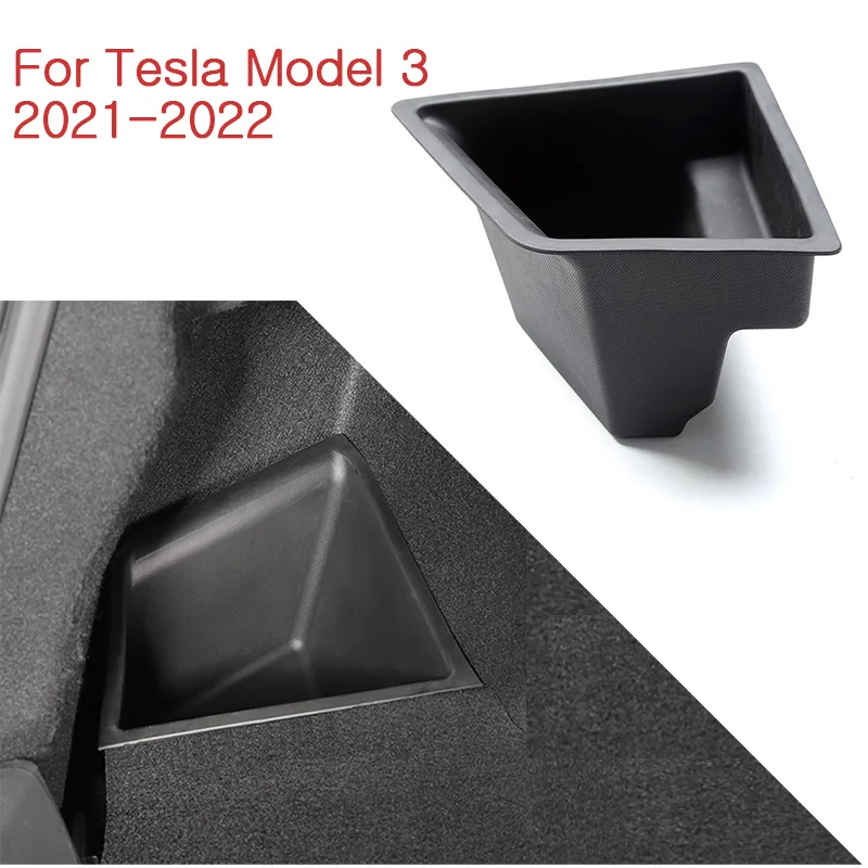 

Update Rear Trunk Side Storage Box For Tesla Model 3 2021-2022 Space Fire Extinguisher Partition Decoration Accessories