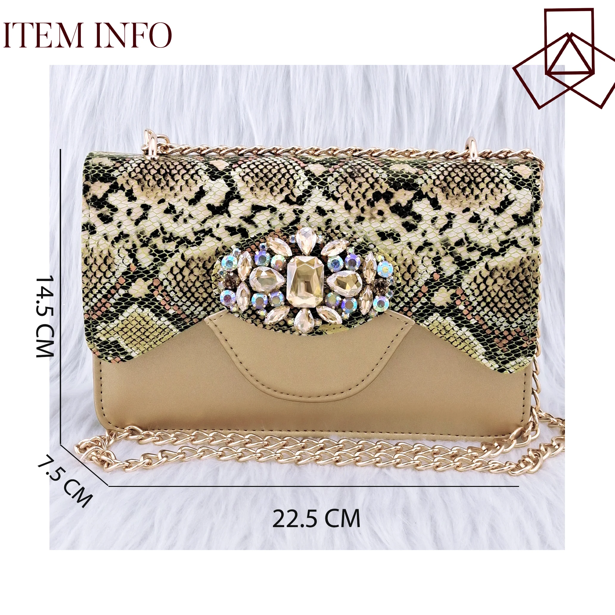 QSGFC 2023 Nigerian Classic Design Stitching Style Shoes And Bag Big Diamond Decoration Noble Shoes With Bag