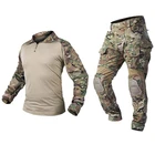 Тактические камуфляжные военные штаны-карго армии США Рабочая Одежда Боевая форма пейнтбол с несколькими карманами одежда для страйкбола наколенники