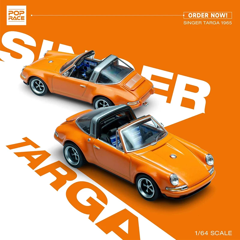 

POPRace 1:64 Model Car Pors Singer Targa Alloy Die-Cast Vehicle -Orange