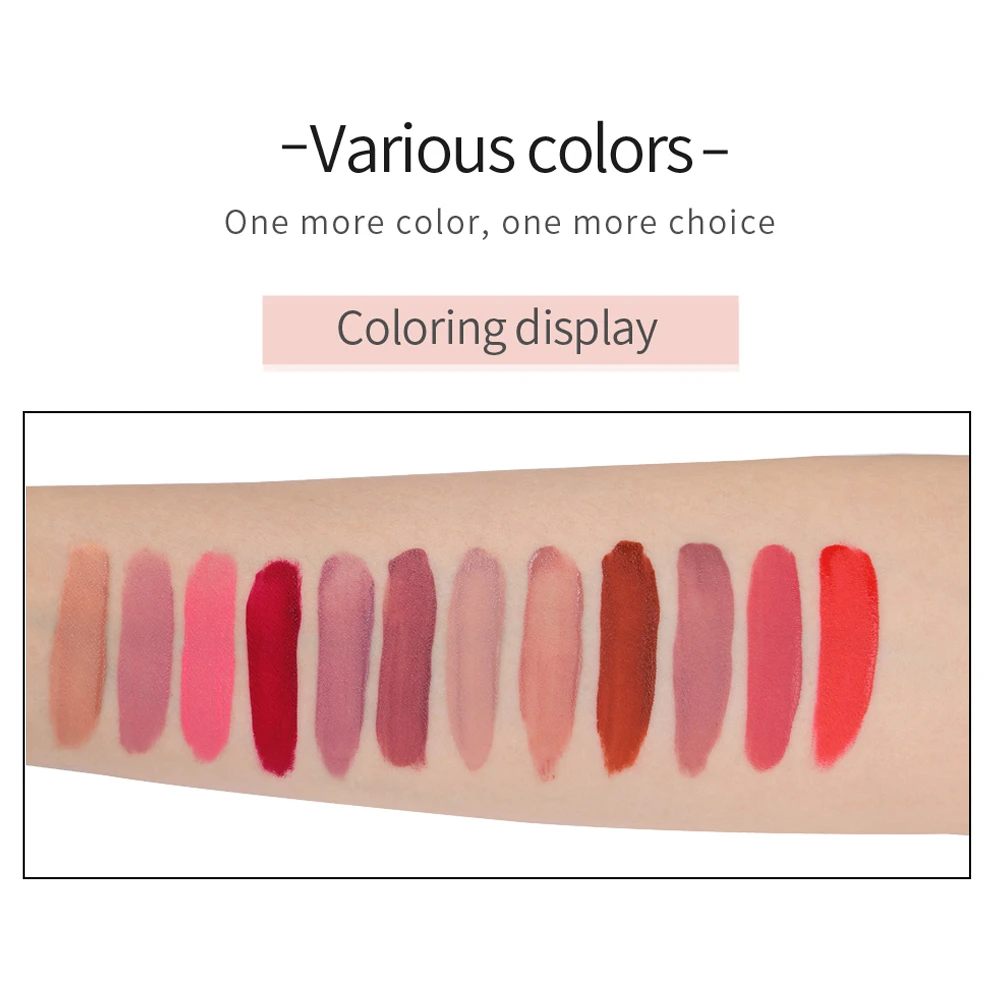 Блестящая полуматовая помада Nude Creamy Semi Matte Lipgloss Waterproof Long Lasting Moist Lip Gloss Plumper Liquid Lipstick Lips Tattoo Makeup rouge a levre on.