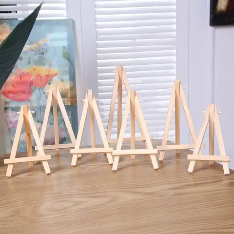 Stand Painting & Sketch Wood Mini Easel Foldable Small Triangle Display Stand Portable Desk Stand Tripod Art Supplies