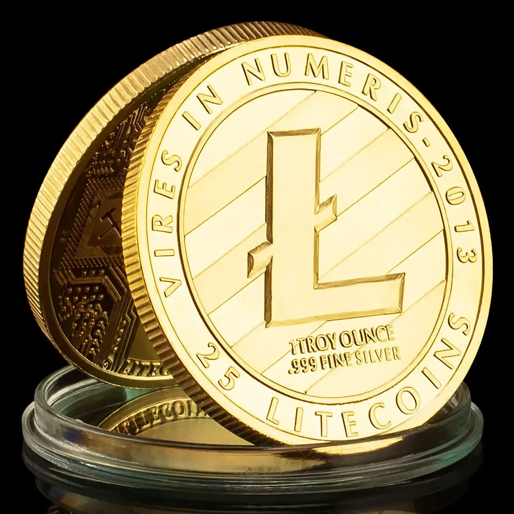 Litecoin Vires in Numeris-2013 Физическая позолоченная коллекция монет Коллекционные подарки