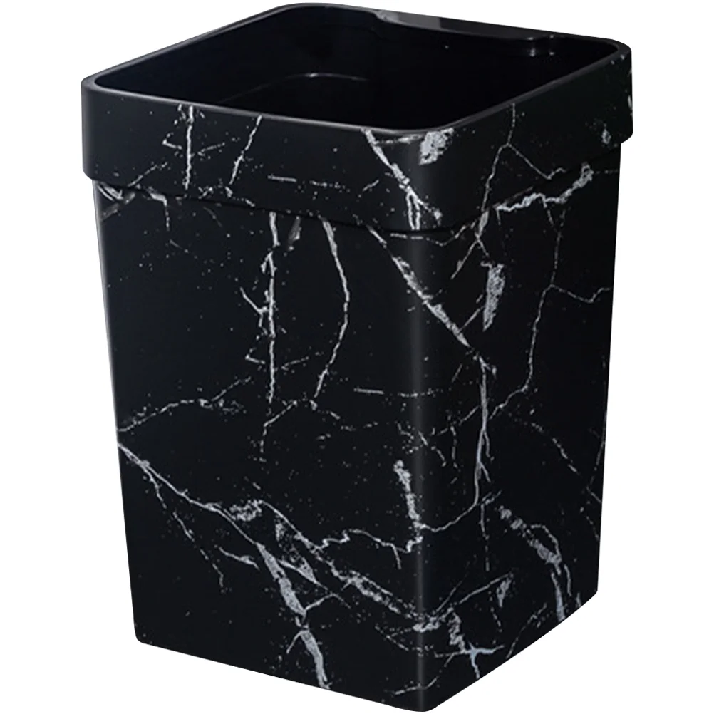 

Trash Can Bin Kitchen Waste Bin Marble Pattern Garbage Container for Bathroom