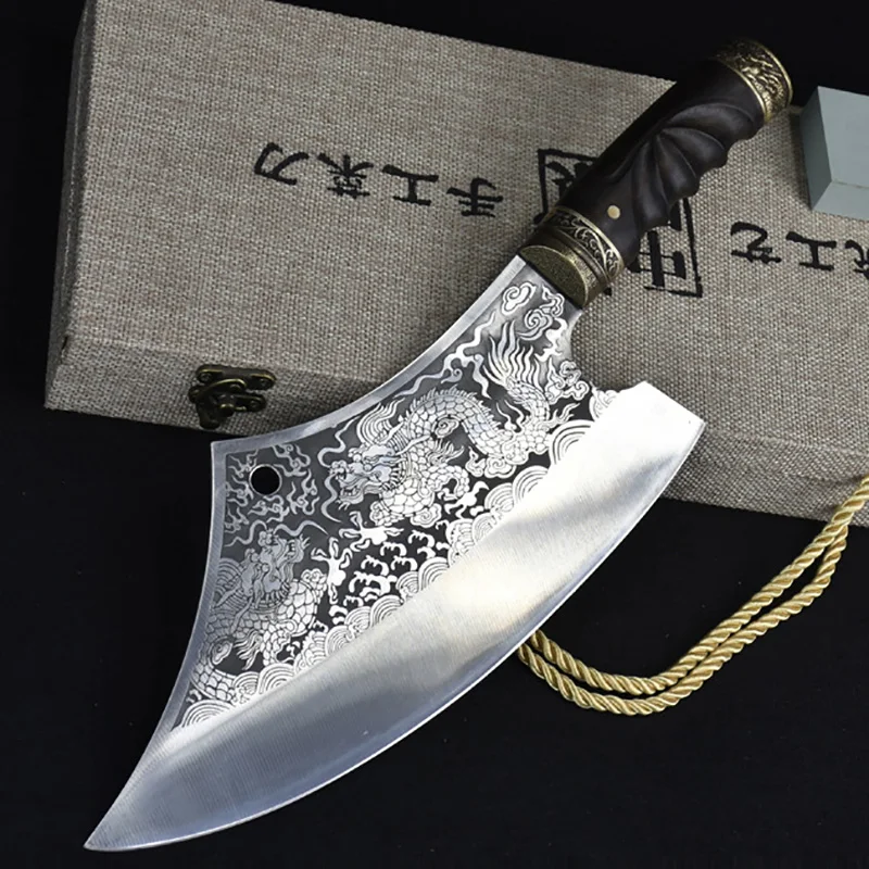 

Longquan Kitchen Knife 11 Inch Handmade Forged Hot Knife Cutter Slicing Machete Cleaver Butcher Knife Meat And Poultry Tools
