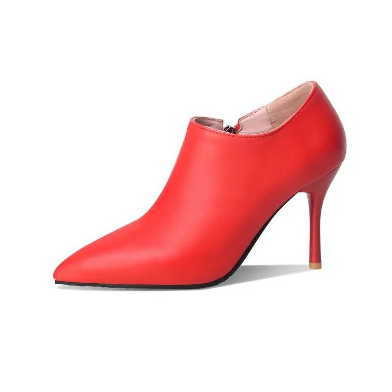 Женские ботильоны на шпильке 10 см QPLYXCO пикантные туфли-лодочки с острым носком