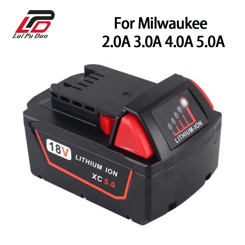 18 в для Milwaukee & M18 2.0A 3.0A 4.0A 5.0A Li-Ion аккумуляторная батарея M18B 8-11-1815 48-11-1850 48-11-1840