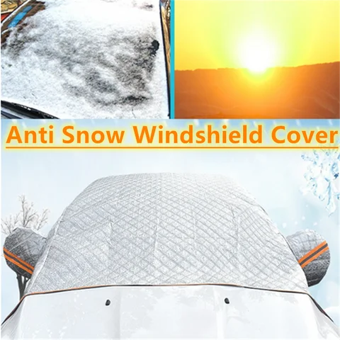 Универсальный внешний чехол для лобового стекла автомобиля с защитой от снега, мороза, льда, пыли, солнцезащитный козырек, Светоотражающая полоса