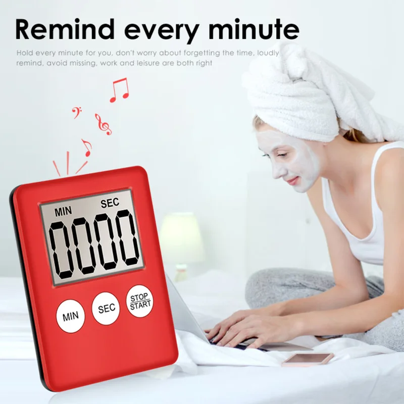 

Kitchen Timer Digital Magnetic Cooking Baking LCD Count Down Up Loud Alarm Countdown Alarm Magnet Clock Sleep Clock For Kitchen