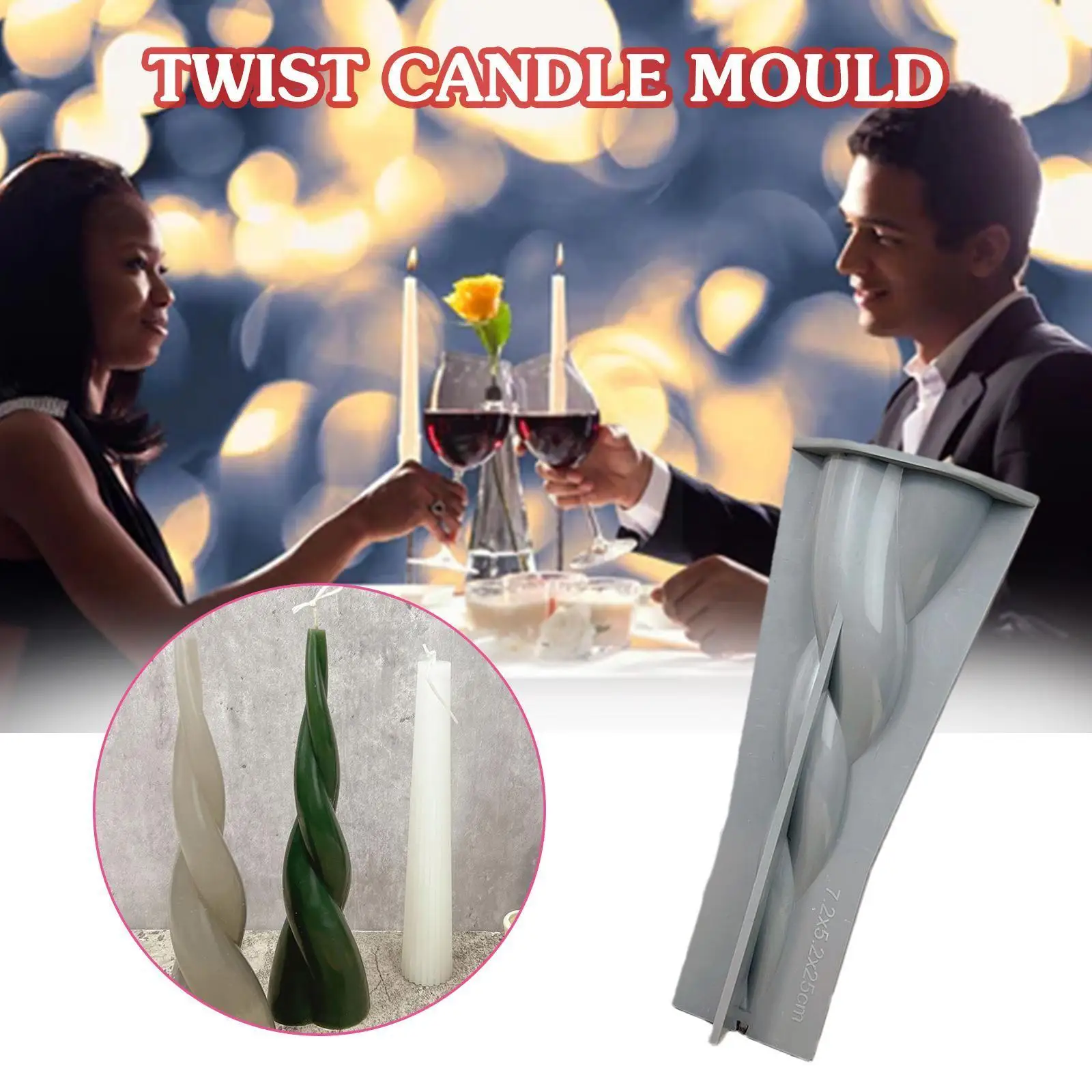 

New Peculiar Shape Candle Mold 7.2x25cm With Clip Conical Candle Candle Molds Twisted Candle Diy Long Twisted Rattan Mold J8j4