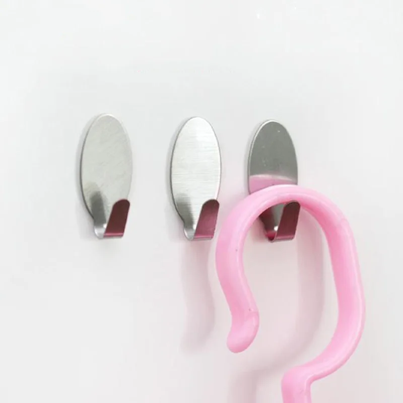 

6PC Stainless Steel Wall Hooks Self Adhesive Hooks For Hanging Wall Key Holder Wall Hanger Towel Holder Coat Hook Bag Hanger