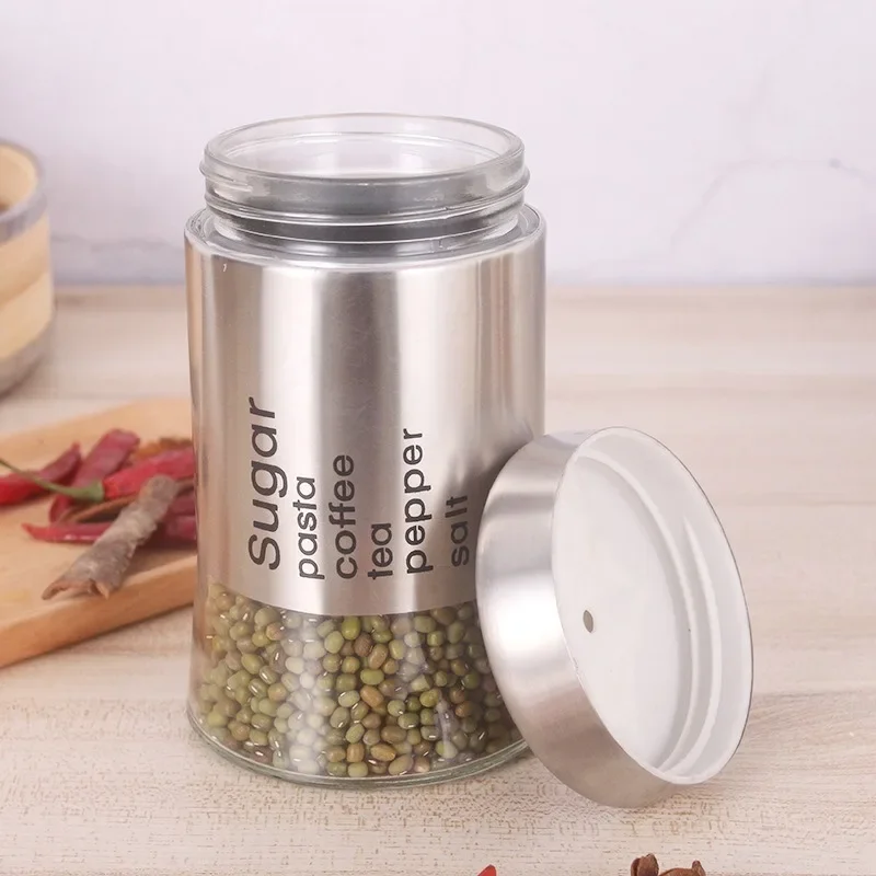 

Tea Can Glass Jar Grain Storage Tank Sugar and Tea Cans Coffee Bean Storage Container for Cereals Hermetic Containers for Food