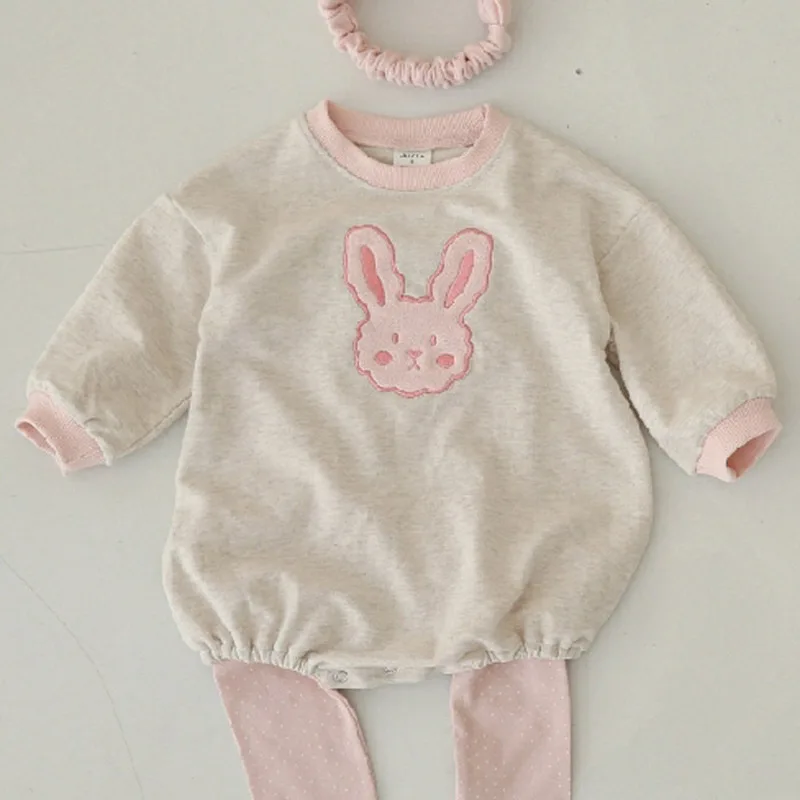 RiniLucia Korea Baby Boy Romper Spring Soft Cotton Cartoon Infant Bodysuit Casual Hoodies Overalls for Children Tops Outwear