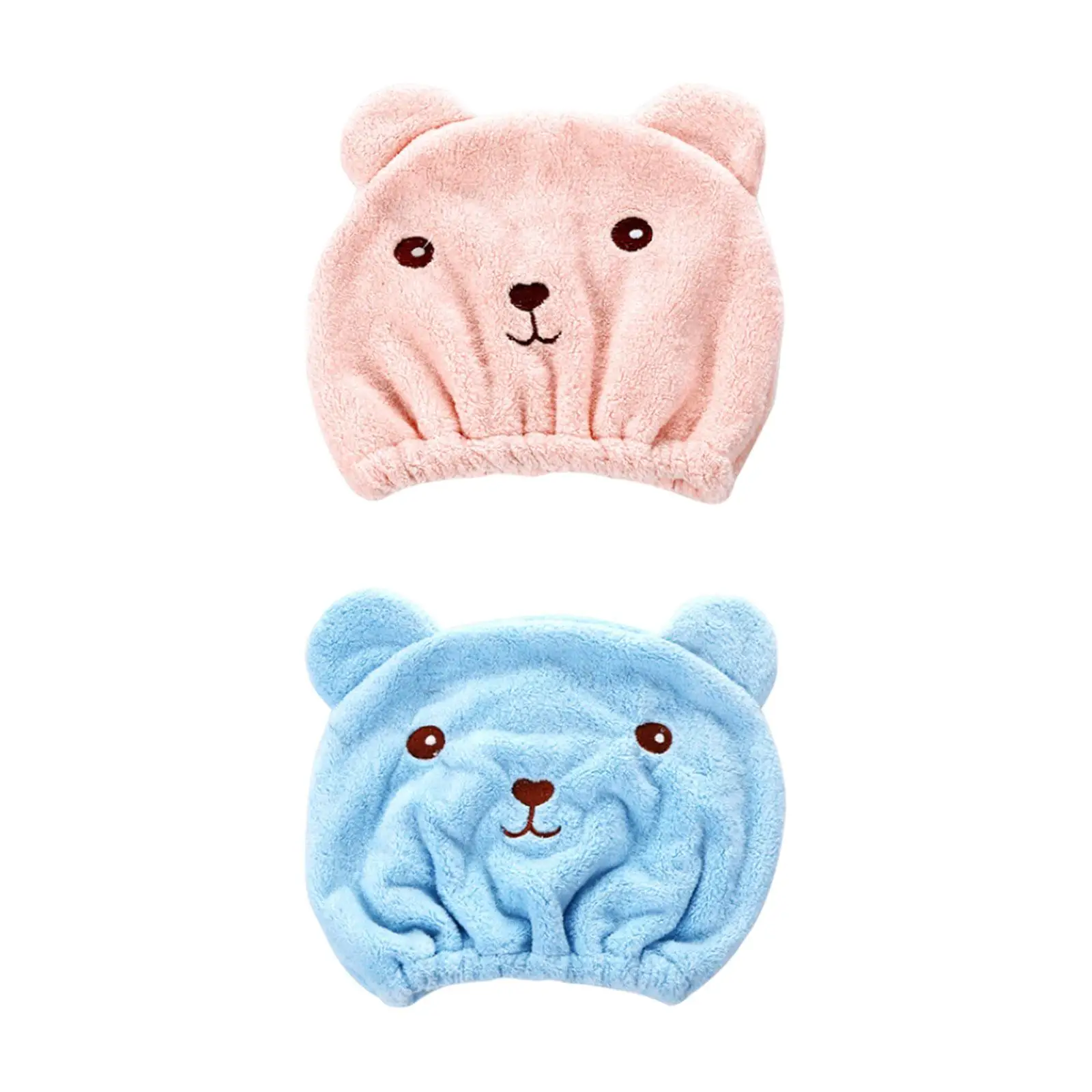 

Soft Absorbent Dry Hair Cap Bear Long Hair Lightweight Washable Shower towels cap for Hotel Bathroom Shower Traveling Home