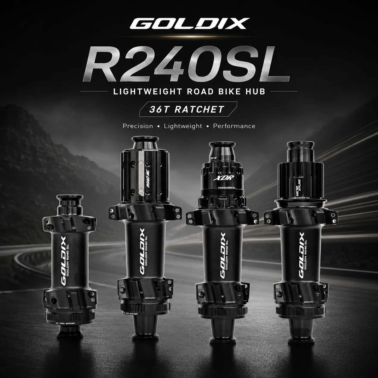 Фото Втулка GOLDIX R240SL для шоссейного велосипеда, сверхлегкая, 24 отверстия, Center-Lock, дисковый тормоз, 36T Ratchet, 260 г, легкая, для корпуса Freehub HG XDR №2