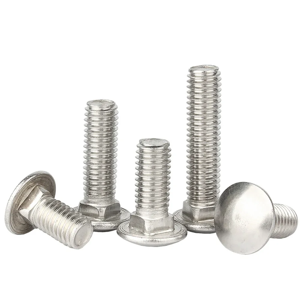 10 шт. M4 M5 M6 M8 M10 M12 -100 мм длинный болт каретки с круглой головкой и квадратной шеей