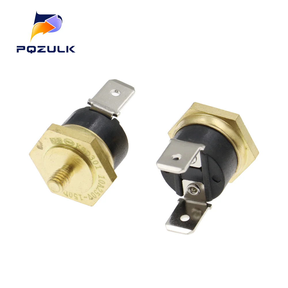 

Резьбовой латунный Термостат KSD301, нормально закрытый, 40-100 градусов, M4 10A250V, 150 шт.