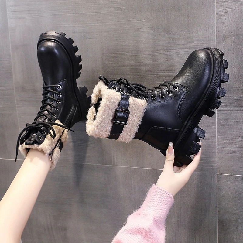 

Женские ботинки, женская обувь, новинка 2022, бархатные утепленные женские ботинки, теплые короткие ботинки, осенне-зимние ботинки