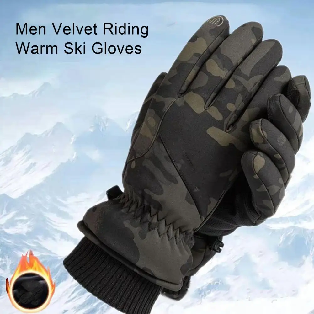 

Warm Gloves 1 Pair Cozy Comfortable Temperature Lock Anti-scratch Sport Gloves Winter Sports